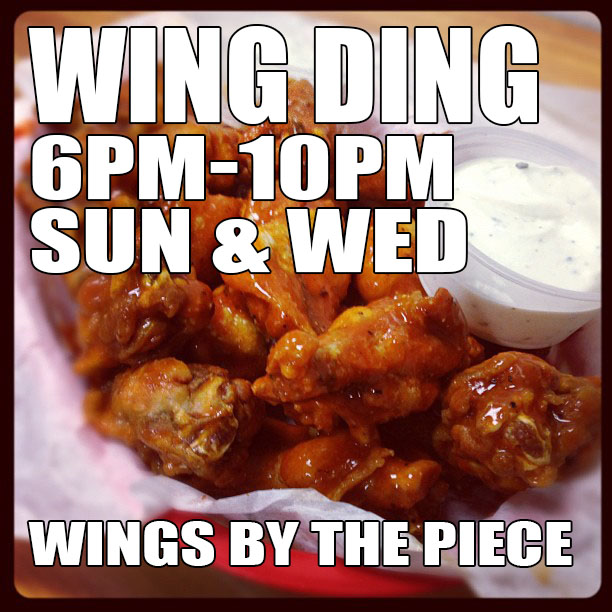 Wing Ding 6pm-10pm Sun & Wed, Wings by the Piece